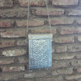 Kundan mobile batua- silver
